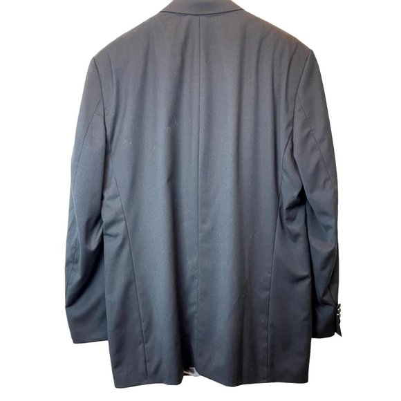 Calvin Klein Mens Blazer Coat Jacket 100% Wool Single Breasted Black Size 44L - Picture 2 of 8